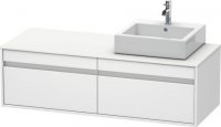 Duravit Ketho Waschtischunterschrank wandhängend 6697, 2 Auszüge, 1400mm, für 1 Aufsatzbecken, links