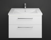 Burgbad Eqio ceramic washbasin including vanity unit and LED washbasin vanity unit lighting SEZA093, width 930...