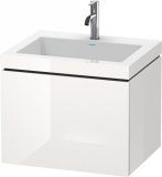 Duravit L-Cube Möbelwaschtisch c-bonded mit Unterbau wandhängend, 80x48 cm, 1 Auszug, ohne Überlauf, 1 Hahn...