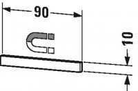 Duravit magnetic strip in stainless steel 9 cm, white