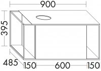 Burgbad Junit Vanity unit SFRI090L for surface-mounted washbasins, version left, width: 900mm