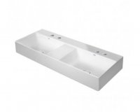 Duravit DuraSquare double wash basin, furniture double wash basin 120x47cm, 2 tap holes, without overflow, wit...