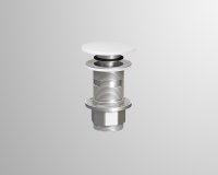 Alape stem valve VT.4, 74/120/74mm, with storage function, white, diameter 1 1/4 for basins with overflow, 831...