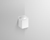 Alape corner washbasin WP.INSERT5, W:355mm, H:471mm, D:350mm, bowl basin white, trough centered, with tap hole...