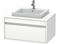 Duravit Ketho vanity unit wall hung 6794, 1 drawer, 800mm, for 1 built-in washbasin in the middle