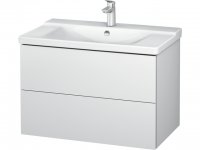 Duravit L-Cube Waschtischunterbau wandhängend, Breite 820mm, Tiefe 481, 2 Schubkästen, passend für 