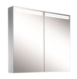 Schneider ARANGALINE LED illuminated mirror cabinet, 2 double mirror doors, 80x70x12cm, 160.480.02.41