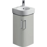 Geberit corner wash hand basin vanity unit Renova Nr. 1 Comprimo New 300x605x300mm light gray matt / light gra...
