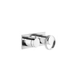 Gessi Anello, ready-mounted single-lever mixer for bath/shower, with rectangular plate for concealed body, wit...