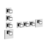 Gessi Eleganza, ready-mounted set, for high-performance thermostat with 3 separately opening valves for flush-...