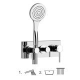 Gessi Emporio Via Tortona finish-mounting set for single-lever shower mixer, 2-way diverter, direct wall conne...