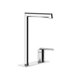 Gessi Ingranaggio single-lever basin mixer, separate spout on plate, spout height 253 mm x projection 160mm, w...