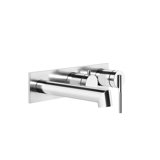 Gessi Ingranaggio finished installation set, square plate for concealed single lever mixer, bath with 2-way di...