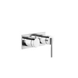 Gessi Ingranaggio ready-mounted single lever bath/shower mixer with rectangular plate, with 2-way diverter car...