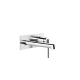 Gessi Ingranaggio finish-mount set for concealed single-lever basin mixer with rectangular plate, spout 160-13...