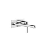 Gessi Ingranaggio finish-mount set for concealed single lever basin mixer with rectangular plate, spout 205-17...