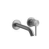 Gessi 316 Flessa finish-mount set for concealed single lever mixer, washbasin with single rosettes D65 mm, wit...