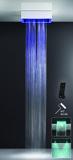 Gessi Afilo, multifunctional built-in shower system 300x500 spray types rain, surge, mist with colour light th...