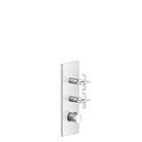 Gessi Inciso+ ready-mount set for 3/4 high performance concealed thermostat, one rosette, vertical mounting, 2...