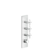 Gessi Inciso+ pre-mounted set for 3/4 high performance concealed thermostat, one rosette, vertical mounting, 3...