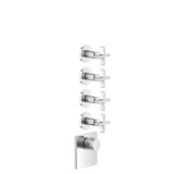 Gessi Inciso ready-mounted set for 3/4 high performance concealed thermostat, vertical mounting, 4 separate wa...