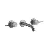 Gessi 316 Flessa finish-mounting set for 2-handle wall-mounted washbasin mixer, fixed spout, without pop-up wa...