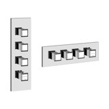 Gessi Eleganza, ready-mounted set for high-performance thermostat, with 3 separately opening valves for flush-...