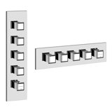 Gessi Eleganza, ready-mounted set for high-performance thermostat, with 4 separately opening valves for flush-...