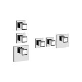 Gessi Eleganza, ready-mounted set, for high-performance thermostat with 2 separately opening valves for flush-...