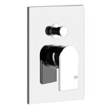 Gessi Emporio Via Manzoni finishing set (rectangular rose), for single lever mixer, automatic diverter, suitab...