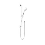 Gessi Emporio shower bar set 600 mm, square rosette, with anti-limestone hand shower 1-jet type and shower hos...