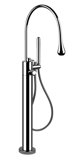 Gessi Goccia preassembled set for free-standing thermostatic bath mixer, separate valves for bath spout and ha...