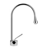 Gessi Goccia single-lever basin mixer with 90 mm radius spout, without pop-up waste, 174 mm projection, 360° ...