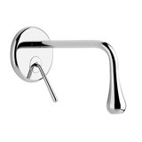 Gessi Goccia finish-mounting set concealed washbasin mixer with spout for concealed body, without pop-up waste...