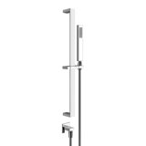 Gessi Rettangolo shower set with anti-limestone shower head, with wall connection elbow, 20142