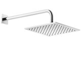 Gessi Rilievo, anti-limestone overhead shower 250x250 mm with joint and wall bracket 389 mm, 1/2 connection, 5...