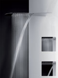 Gessi Tremillimetri, overhead shower 200, for wall mounting with rain and waterfall, width 195mm x rain center...