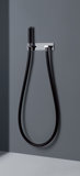 Gessi Water Tube Kneipp, Kneipp hose black, plastic shower head, version with shower holder and wall connectio...