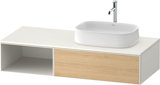 Duravit Zencha Konsolenwaschtischunterbau, 1300x550mm, 1 Auszug, 1 offenes Fach links, Ausschnitt rechts, ZE48...