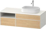 Duravit Zencha console washbasin base, 1300x550mm, 2 drawers, 1 drawer, open compartment, cutout 1 right ZE482...