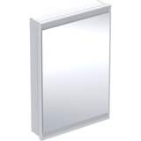 Geberit ONE mirror cabinet with ComfortLight, 1 door, concealed mounting, white/aluminum, 60x90cm, 505.800