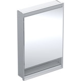 Geberit ONE mirror cabinet with ComfortLight, 1 door, with niche, concealed, anodized aluminum, 60x90cm, 505.8...