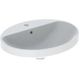 Geberit VariForm Einbauwaschtisch oval, 550x450mm, mit Hahnloch, mit Überlauf