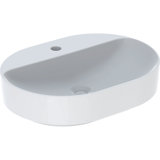 Geberit VariForm Countertop washbasin elliptical, 600x450mm, with tap hole, without overflow