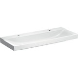 Geberit Xeno 2 washbasin with 2 tap holes, without overflow, 120x48 cm white with KeraTect, 500550011