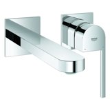 GROHE Plus 2-hole basin mixer, without pop-up waste, 203 mm projection, chrome