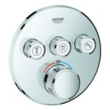 Grohe Grohtherm SmartControl Thermostat mit drei Absperrventilen, Wandrosette rund