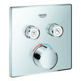 Grohe SmartControl flush-mounted mixer, two shut-off valves, square rosette