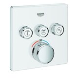 Grohe Grohtherm SmartControl Thermostat mit drei Absperrventilen, Wandrosette moon white