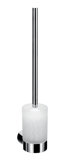 Emco fino Toilet brush set, satin crystal glass, chrome brush handle